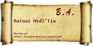 Balsai Atália névjegykártya